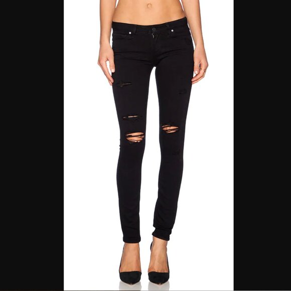 Paige Verdugo Skinny Jean in Black Shadow Destructed - Picture 1 of 3